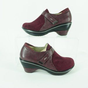 JBU by Jambu Sedona Wedge Shoes Womens Size 8 Burgundy Slip Ons Vegan